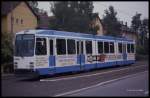 BDEF Sonderzug ist mit Wagen 257 am 24.5.1990 an der Endhaltestelle Stotz angekommen.