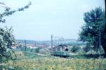 Straßenbahn Reutlingen__Tw 34 [ME 1910; 1961 ex SSB 340, heute SHB S-Bad Cannstatt als 340] mit Bw auf Linie 3 kommt von Oferdingen Richtung Rommelsbach.