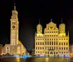 Augsburg bei Nacht -

.. mit einer CityFlex-Straßenbahn an der Haltestelle Rathausplatz.

19.01.2025 (J)