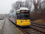 GT6N Nr. 1524 als Linie 68 nach Berlin Alt Schmöckwitz am 31. Dezember 2017 am Bahnhof Berlin Grünau.