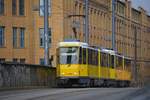 Berlin, Treskowbrücke. Tatra KT4DM #6172 auf dem Weg nach Schöneweide. Die Aufnahme stammt vom 15.02.2018. 