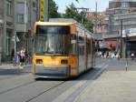 M4 mit Triebzugtyp GT6N auf den Weg Richtung Spandauer Strae/Marien Kirche. Aufgenommen am 07.06.2008 