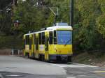 Tatra KT4D 6145 an der Provisorische Endhaltestelle Zum Seeblick 12.10.2011.