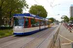 HEAG mobilo Darmstadt Adtranz ST14 Wagen 0780 am 17.09.23 in der Innenstadt