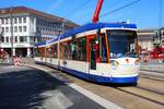 HEAG mobilo Straßenbahn Darmstadt Adtranz ST14 Wagen 0782 am 07.09.24 in der Innenstadt