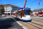 HEAG mobilo Straßenbahn Darmstadt Adtranz ST14 Wagen 0785 am 07.09.24 in der Innenstadt