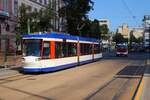 HEAG mobilo Straßenbahn Darmstadt Adtranz ST14 Wagen 0785 am 07.09.24 in der Innenstadt