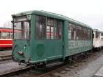 Ein ehemaliger Aufbaubeiwagen der Dortmunder (?) Straenbahn steht am 03.02.2005 in dem kleinen Straenbahnmuseum am Mooskamp in Dortmund-Nette.