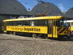 Tw 201 122 (T4D) Fahrleitungs-Inspektion der DVB-AG steht vor dem ehemaligen Straenbahnhof Tolkewitz.16.09.07.