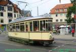 Dresden - 135 Jahre Strassenbahn   kl.Hechttriebwagen  des Strassenbahnmuseums am Trachenberger Platz auf  Ausflugsfahrt  am 02.Juni 2007