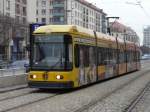 Dresden- Strassenbahn Nr.2526 mit Werbung unterwegs auf der Linie 4 am 10.12.2008