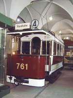 Wagen 261 gebaut von Stoll in Dresden 1896 fr die ehemalige Rundbahn Dresden. Zu sehen ist dieses wunderschne Stck Straenbahngeschichte im Verkehrsmuseum