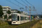 Rheinbahn 2140+2114 auf den Verstärkern der Linien 701, 4. September 2021, PSD-Bank DOME, Düsseldorf