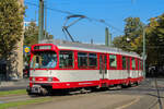 Rheinbahn 3206 fuhr zum 125-jährigen Jubiläum ganztägig zwischen dem Historischen Betriebshof Am Steinberg und dem Düsseldorf Hbf, 10. Oktober 2021, Düsseldorf Hbf