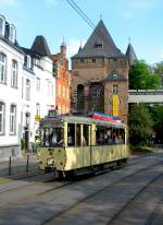 Erinnerungen an die Neusser Straßenbahn: Nach der Stillegung des Betriebes gelangte der Aufbautriebwagen 17 zum Deutschen Straßenbahn-Museum, später wurde er zurückgekauft, in den