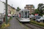 Düsseldorf Rheinbahn SL 701 (Siemens NF10 2016) Rath (Endhaltestelle D-Rath S) am 14. Juli 2015.