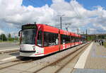 EVAG 648 + 625 als Linie 3 vom Betriebshof Urbicher Kreuz zum Domplatz, am 25.05.2024 an der Halstestelle Urbicher Kreuz. Zum Tag der offenen Tür bei der EVAG Erfurt fuhr die Linie 3 die Gäste direkt bis in den Betriebshof.