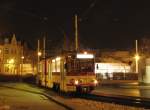 EVAG 520 während einer Nachtsonderfahrt der Erfurter Nahverkehrsfreunde, am 16.03.2014 an der Haltestelle Grubenstraße.