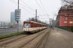 VGF Düwag Pt Wagen 148 und 138 am 25.01.20 als Doppeltraktion auf der Linie 20 in Frankfurt am Main mit dem Bahnbabo