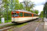 VGF Düwag M-Wagen 102 am 23.04.23 in Frankfurt am Main bei einer Sonderfahrt