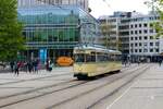 VGF Düwag L-Wagen 124 am 23.04.23 in Frankfurt am Main bei einer Sonderfahrt