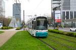 VGF Bombardier Flexity Classic S Wagen 268 am 30.03.24 in Frankfurt am Main Messe als Sonderlinie 10