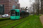 VGF Bombardier Flexity Classic S Wagen 205 am 30.03.24 in Frankfurt am Main Messe als Sonderlinie 10