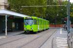 VGF Straßenbahn Frankfurt am Main Düwag Pt-Wagen 749 als Gütertram am 23.09.24 am Zoo