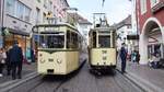 Freiburg im Breisgau - Oldtimer Tram 56 und 100 - Historische Straßenbahn Rastatt T4 und GT4 - Aufgenommen am 01.09.2018