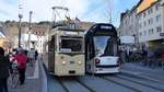 Freiburg im Breisgau - Oldtimer Tram Nr. 100 und Straßenbahn Siemens 286 - Aufgenommen am 16.03.2019