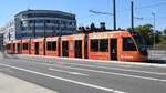 Am 08.09.2020 habe ich diese Straßenbahn mit Hersteller CAF Urbos Nr. 311 in Freiburg im Breisgau aufgenommen. Die orange Werbung wurde gelöscht.