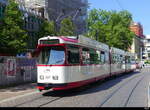 VAG Freiburg i.B. - Strassenbahn DUEWAG GT8N  Nr.227 unterwegs auf der Linie 1 in der Stadt Freiburg am 2024.06.07