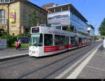 VAG Freiburg i.B. - Strassenbahn DUEWAG GT8Z Nr.253 unterwegs auf der Linie 4 in der Stadt Freiburg am 2024.06.07