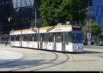 VAG Freiburg i.B. - Strassenbahn DUEWAG GT8Z Nr.255 als Fahrschule unterwegs in der Stadt Freiburg am 2024.06.07