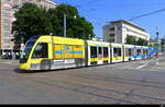 VAG Freiburg i.B. - Strassenbahn CAF Urbos 100 Nr.316 unterwegs auf der Linie 5 in der Stadt Freiburg am 2024.06.07