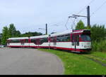 VAG Freiburg i.B. - Strassenbahn DUEWAG GT8N Nr.230 unterwegs auf der Linie 4 in der Stadt Freiburg am 2024.07.05