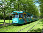 VAG Freiburg i.B. - Strassenbahn DUEWAG GT8N Nr.231 unterwegs auf der Linie 1 in der Stadt Freiburg am 2024.07.05