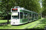 VAG Freiburg i.B. - Strassenbahn DUEWAG GT8Z Nr.255 unterwegs auf der Linie 3 in der Stadt Freiburg am 2024.06.07