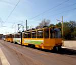 Straenbahn 312 in Gera. Haltestelle Untermhaus. Foto 28.04.2012