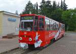 Straenbahnwagen 310 der TWSB (ČKD Prag, KT4D, ex-Erfurt) auf die Schleife Tabarz/Thringer Wald, berlandlinie 4; 31.08.2012 