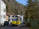 Gotha TB7 #6 mit dem Beiwagen Gotha B2-62 #22 erreicht die Endhaltestelle Kurpark.