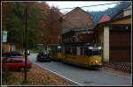 Ausfahrt aus der Halstestelle am Betriebshof Bad Schandau.