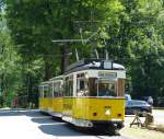 Ein Triebwagen mit zwei Beiwagen nach Bad Schandau am 08.06.2014 am Forsthaus.