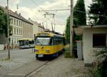 Leipzig LVB SL 3 (T4D-M1 (LVB-Typ 33c) 2175) Knautkleeberg, Dieskaustraße (Endstelle, Einstieg) am 15.