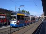 Leipzig: Straenbahnlinie 7 nach Sommerfeld am Hauptbahnhof.(25.8.2010)