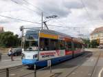 Leipzig: Straenbahnlinie 15 nach Meusdorf am Hauptbahnhof.(25.8.2010)