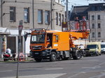 In der Nähe der Leipziger Angerbrücke gab es,am 05.Juni 2016,Wartungsarbeiten bei denen dieses Zweiwegefahrzeug zum Einsatz kam.