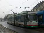 Magdeburg: Straenbahnlinie 5 nach Herrenkrug an der Haltestelle Sdring.(18.2.2010)