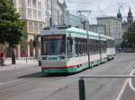 NGT8D Wagen 1302 der MVB mit einem Beiwagen B6A2M (ex BVG, Berlin) als 1 Sudenburg am Hauptbahnhof (22.06.13)