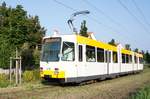 Straßenbahn Mainz / Mainzelbahn: Duewag / AEG M8C der MVG Mainz - Wagen 272, aufgenommen im August 2019 in Mainz-Bretzenheim.